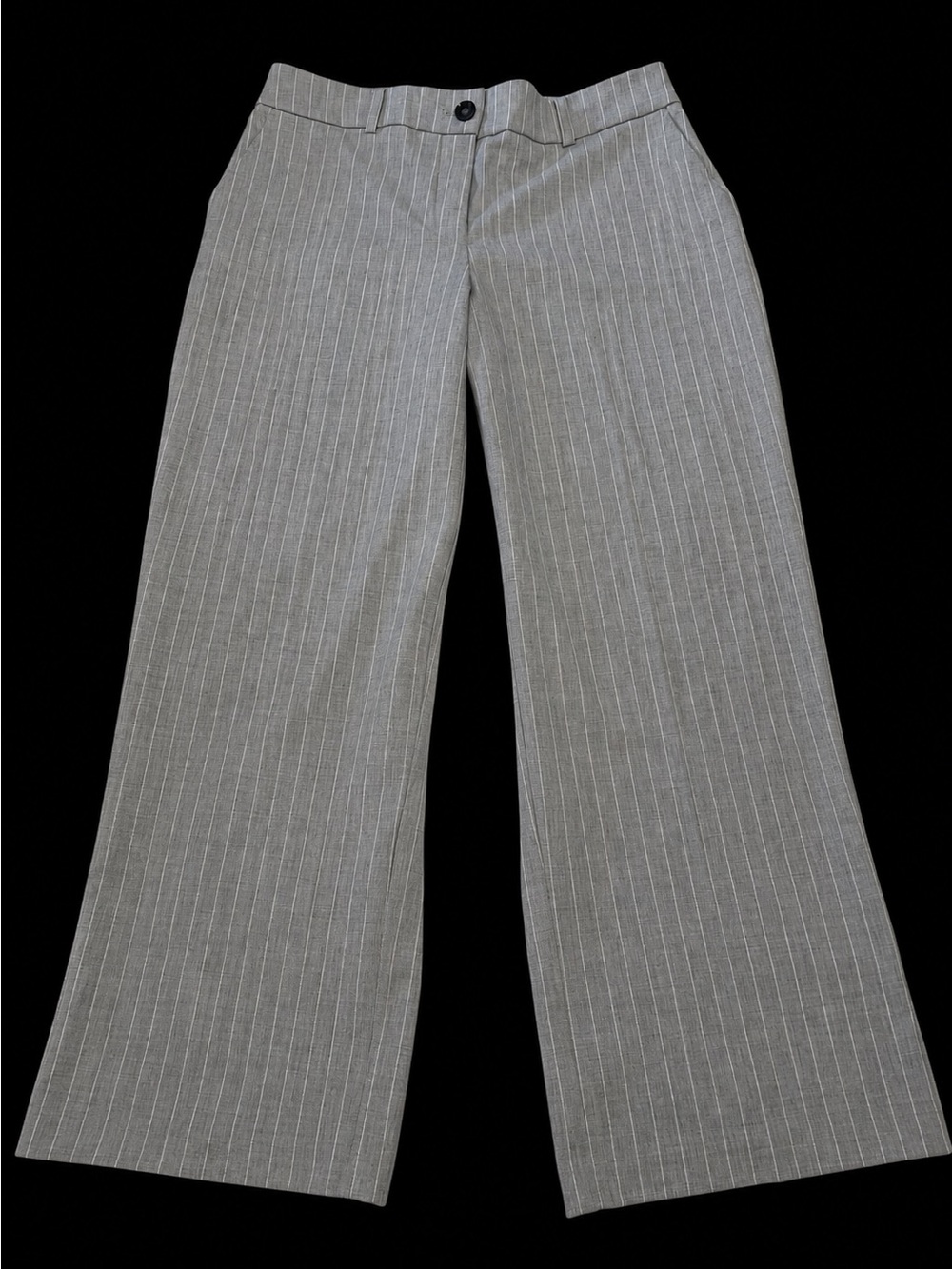 Rachel Zoe Gray Pinstripe Cropped Wide Leg Pants Women’s Size 8